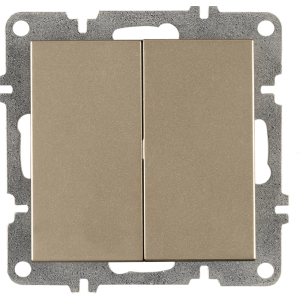 Arvia Electric, L/K Механизм, Выключатель двухклавишный, (титан)