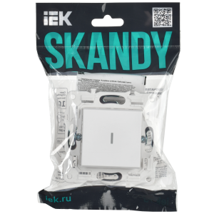 SKANDY Выключатель 1-клавишный с индикацией 10А SK-V07W арктический белый IEK