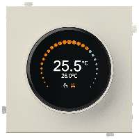 Термостат RIKETT для теплых полов с круглым дисплеем, кремовый сатин (32233 MC)