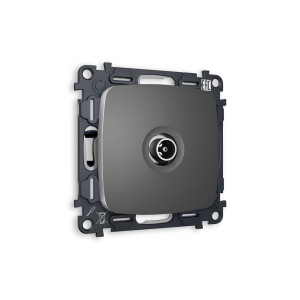 MO663030 Комплект механизма TV розетки проходной OMEGA Антрацит серый 5-1000 MHz 4dB QUANT OP6630, VM211 AMBRELLA VOLT