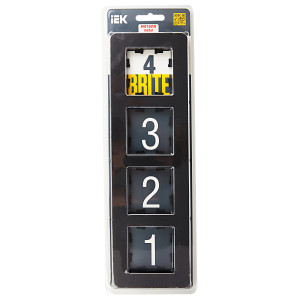 BRITE Рамка 4-местная РУ-4-1-Бр металл черный RE IEK