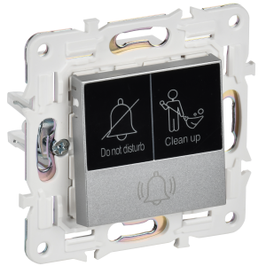 SKANDY Кнопка звонка с индикацией для отелей 10А SK-V17S серебряный IEK