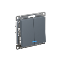 ATLASDESIGN 2-клавишный ВЫКЛЮЧАТЕЛЬ с подсветкой, сх.5а, 10АХ, мех., быстрозажим. клем., ГРИФЕЛЬ ATN000753S