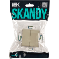 SKANDY Выключатель 2-клавишный проходной 10А SK-V05B бежевый IEK