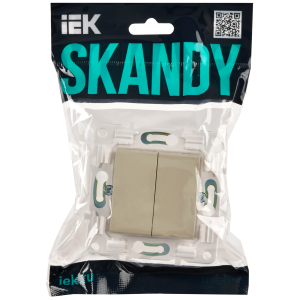 SKANDY Выключатель 2-клавишный проходной 10А SK-V05B бежевый IEK
