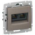 IEKVALENA Розетка компьютерная двойная RJ45 категория 5Е UTP 6945351 капучино IEK