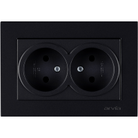 Arvia Electric, KAREN, Розетка 2-а без земли, (черный)