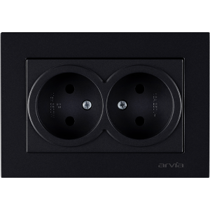 Arvia Electric, KAREN, Розетка 2-а без земли, (черный)