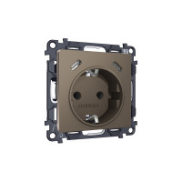 MA640510 Комплект механизма электрической розетки 2USB СC 20W сз на винтовых зажимах 16A-250V ALFA Темная бронза матовый QUANT AP6405, VM165 AMBRELLA VOLT