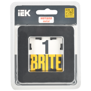 BRITE Рамка 1-местная РУ-1-1-Бр металл черный RE IEK