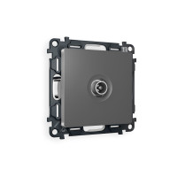 MA663030 Комплект механизма TV розетки проходной ALFA Антрацит серый 5-1000 MHz 4dB QUANT (AP6630, VM211) AMBRELLA VOLT