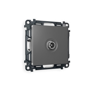 MA663030 Комплект механизма TV розетки проходной ALFA Антрацит серый 5-1000 MHz 4dB QUANT (AP6630, VM211) AMBRELLA VOLT