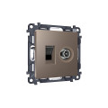 MA642510 Комплект мех-ма розетки компьютерной + TV оконечной RJ-45 с автоматической защитной шторкой ALFA Темная бронза матовый (AP6425, VM195) AMBRELLA VOLT