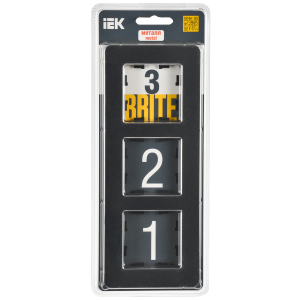 BRITE Рамка 3-местная РУ-3-1-Бр металл черный RE IEK