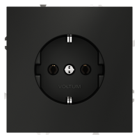 Розетка встраиваемая VOLTUM S70 с заземлением 16А, (черный матовый)