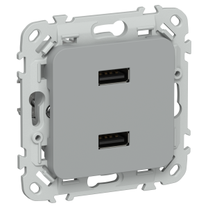 FLITE Розетка USB A+A 3,1А РЮ-2-ФлС серый IEK