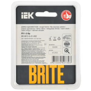 BRITE Рамка 1-местная РУ-1-2-Бр стекло черный матовый IEK