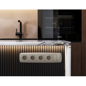 MO363030 Комплект механизма 2-клавишного перекрестного выключателя 10A-250V OMEGA Серо-бежевый матовый QUANT OP3630, VM125 AMBRELLA VOLT