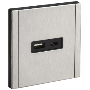 FORTE&PIANO Розетка USB A+C 18Вт FP751M металл никель IEK
