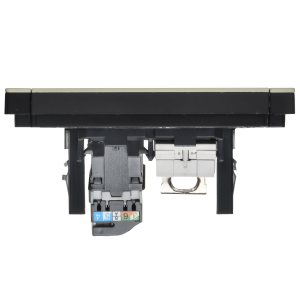 FORTE&PIANO Розетка двойная RJ11+RJ45 кат.5E FP835M металл слоновая кость IEK