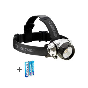 Фонарь налобный H19LED 1Вт XPE LED + 6 SMD LED 3хAAA/R03 КОСМОС KOC-H19-LED
