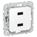 FLITE Розетка USB A+A 3,1А РЮ-2-ФлБ белый IEK