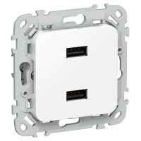 FLITE Розетка USB A+A 3,1А РЮ-2-ФлБ белый IEK