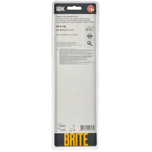BRITE Рамка 4-местная РУ-4-1-Бр металл алюминий RE AL IEK