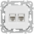 FLITE Розетка 2-местная компьютерная RJ45 категория 6 UTP РК6-2-0-ФлБ белый IEK