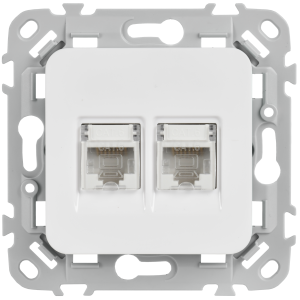 FLITE Розетка 2-местная компьютерная RJ45 категория 6 UTP РК6-2-0-ФлБ белый IEK