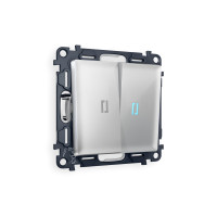 MA404040 Комплект механизма 2-кл проходного выключателя с подсветкой 10000K ALFA Серебро глянец QUANT AP4040, VM120, G29B AMBRELLA VOLT