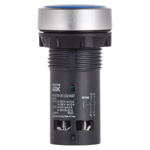 Кнопка IP65 моноблок 1NO+1NC синяя MASTER IEK