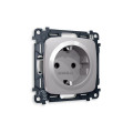 MO506010 Комплект механизма электрической розетки OMEGA Сталь матовый сз на винтовых зажимах QUANT OP5060, VM141 AMBRELLA VOLT