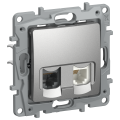 IEKETIKA Розетка двойная RJ11+RJ45 кат.5E UTP 6724521 алюминий IEK