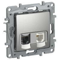 IEKETIKA Розетка двойная RJ11+RJ45 кат.5E UTP 6724521 алюминий IEK