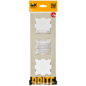 BRITE Рамка 3-местная РУ-3-Бр бежевый рифленый IEK