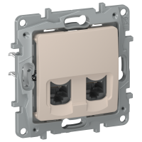 IEKETIKA Розетка компьютерная двойная RJ45 категория 5Е UTP 6711551 песочный IEK