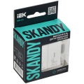SKANDY Выключатель 2-клавишный с индикацией для отелей 10А SK-V16W арктический белый IEK