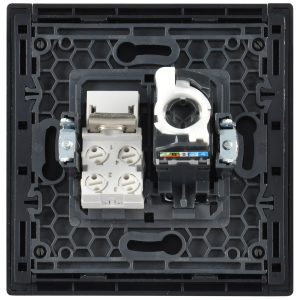 FORTE&PIANO Розетка двойная RJ11+RJ45 кат.5E FP135 черный IEK