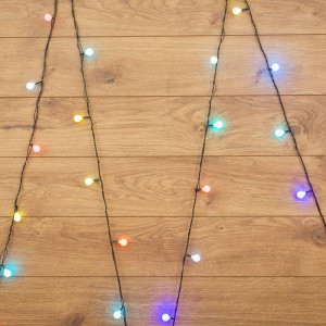 Гирлянда светодиодная Шарики 5м d18мм 30LED RGB 3.6Вт 220-240В IP20 провод ПВХ темн. зел. Neon-Night 303-549