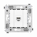 Розетка телефонная 1-м СП Avanti Белое облако RJ12 без шторок механизм DKC 4400613