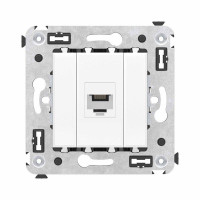 Розетка телефонная 1-м СП Avanti Белое облако RJ12 без шторок механизм DKC 4400613