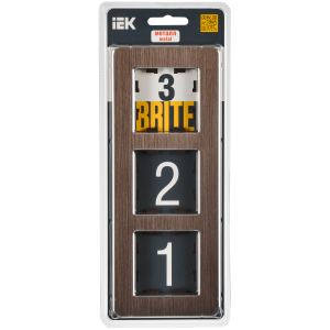 BRITE Рамка 3-местная РУ-3-1-Бр металл коричневый RE AL IEK