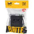 BRITE Розетка компьютерная двойная RJ45 кат.6 РК11-2-БрЧ черный IEK