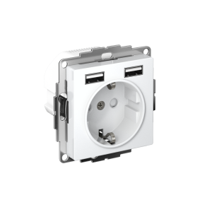ATLASDESIGN РОЗЕТКА 16А c 2 USB A+A, 5В/2,4А, 2х5В/1,2А, механизм, ЛОТОС ATN001330
