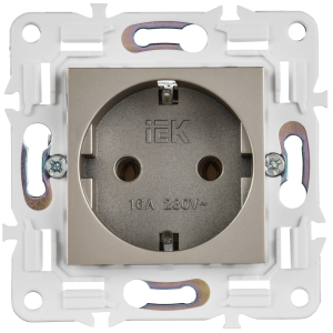 SKANDY Розетка с заземлением без защитных шторок 16А SK-R05Sh шампань IEK