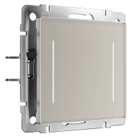 W4522014/ Сенсорный выключатель двухклавишный с подсветкой (дымчатый)