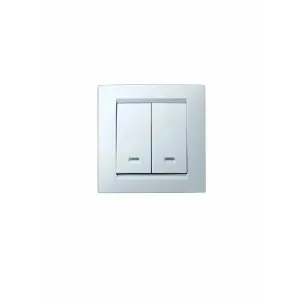 Выключатель 2-кл. СП Simon 15 16А IP20 с индикацией бел. Simon 1590392-030