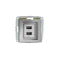 Розетка USB -зарядка Mono Electric Despina/ Larissa двойная механизм серебро 500-002105-178