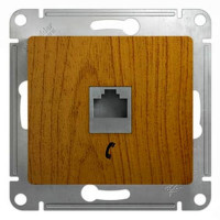 GLOSSA РОЗЕТКА телефонная RJ11, механизм, ДУБ GSL000581T